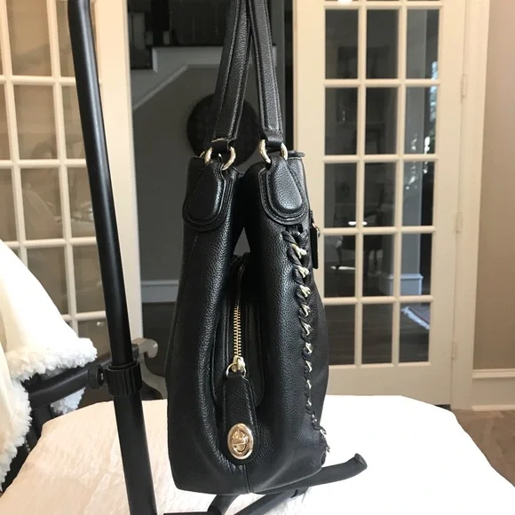 Coach Black Shoulder Bag with Gold Accents - Picture 3 of 13